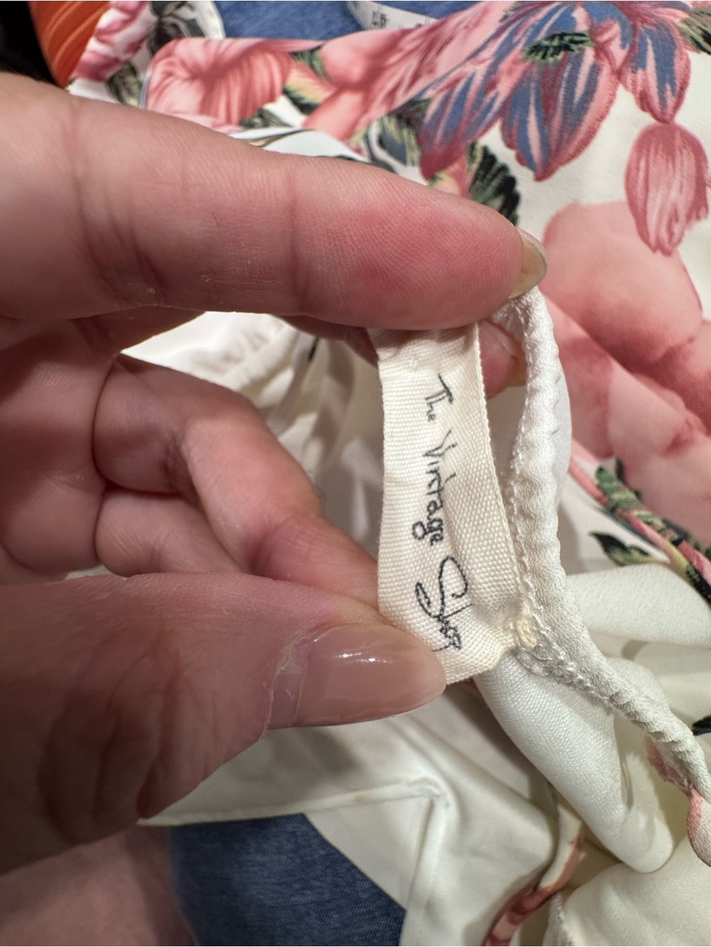 The Vintage Shop Cream Slip Dress with Pink Floral Print - Picture 4 of 5